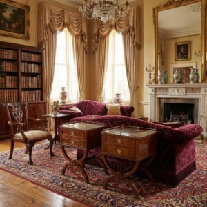 Coppia di tavolini/comodini in mogano