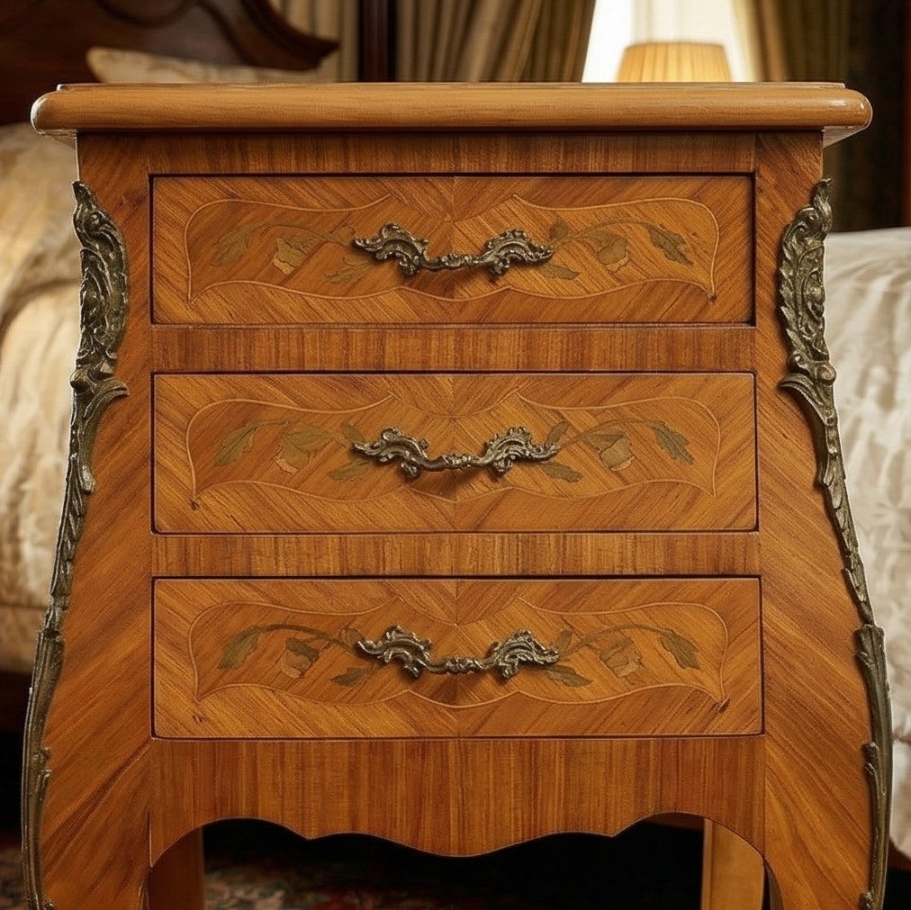 Coppia di comodini intarsiati - immagine 2