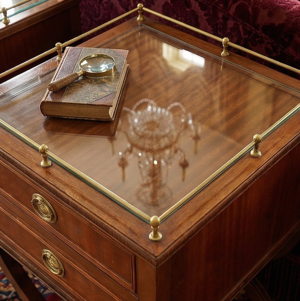 Coppia di tavolini/comodini in mogano - immagine 2