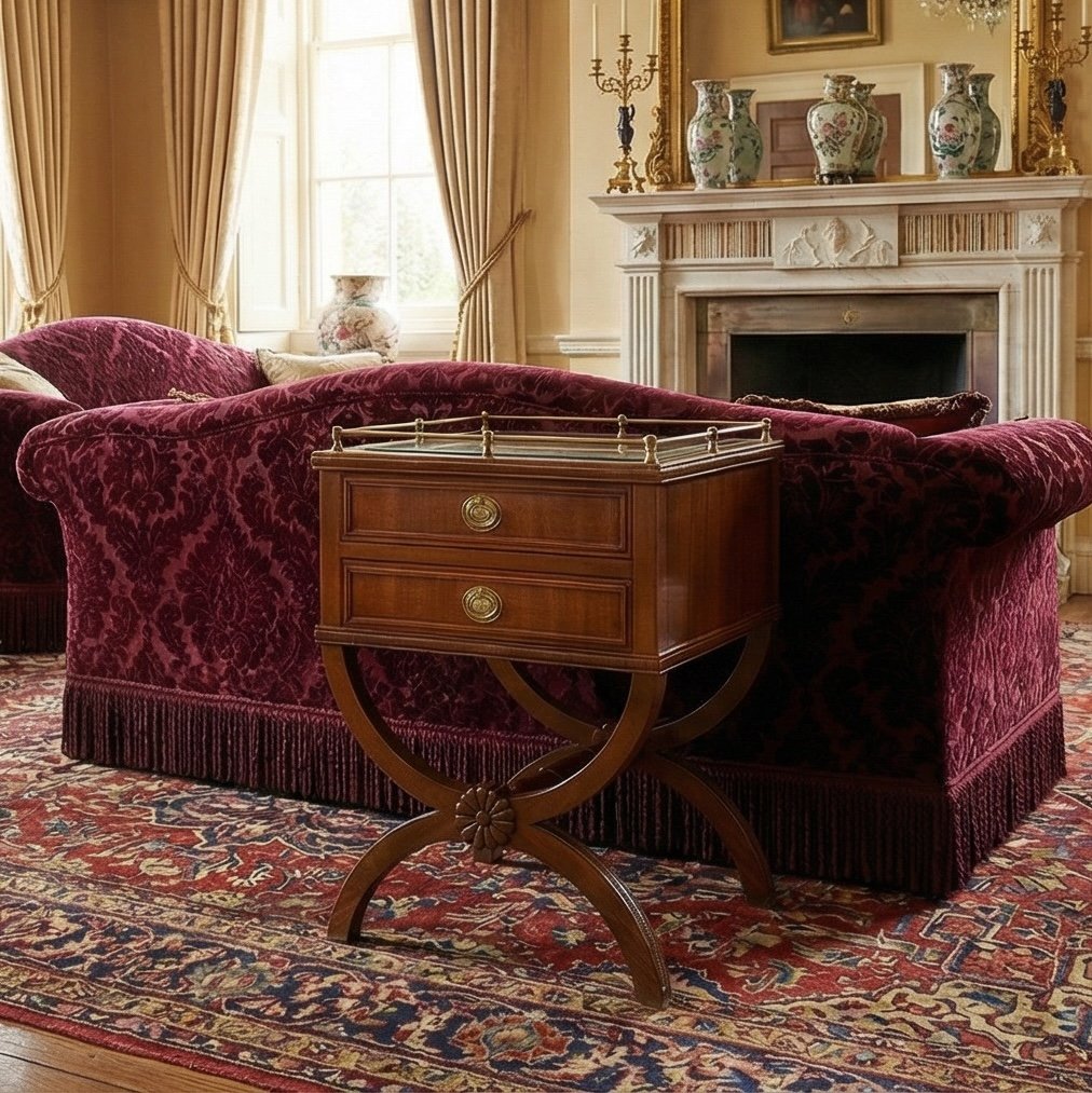 Coppia di tavolini/comodini in mogano - immagine 3