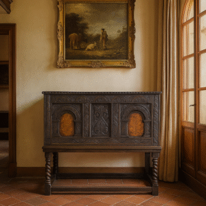 Cassapanca finemente intarsiata