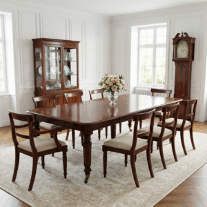 Tavolo da pranzo mogano 3 allunghe - L max 260 cm