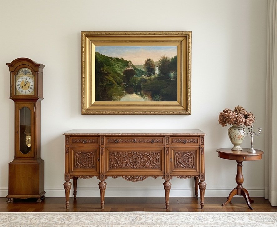 Olio su tela con cornice originale- 102 x 77 cm