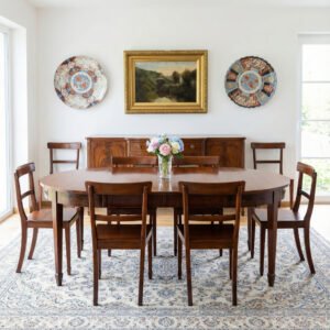 Tavolo da pranzo in mogano 2 allunghe - L max 183 cm