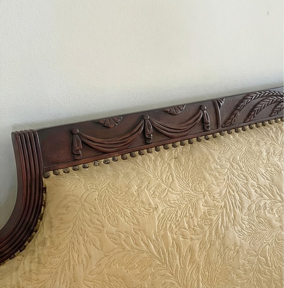 Divano in tessuto e mogano - 1880 c. - immagine 4