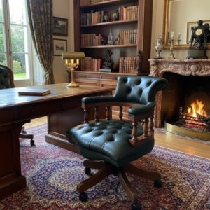 Poltrona da scrivania in pelle girevole