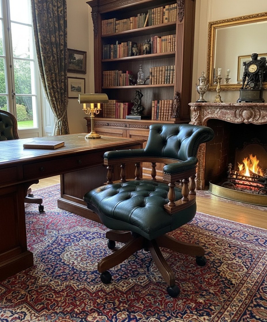 Poltrona da scrivania in pelle girevole