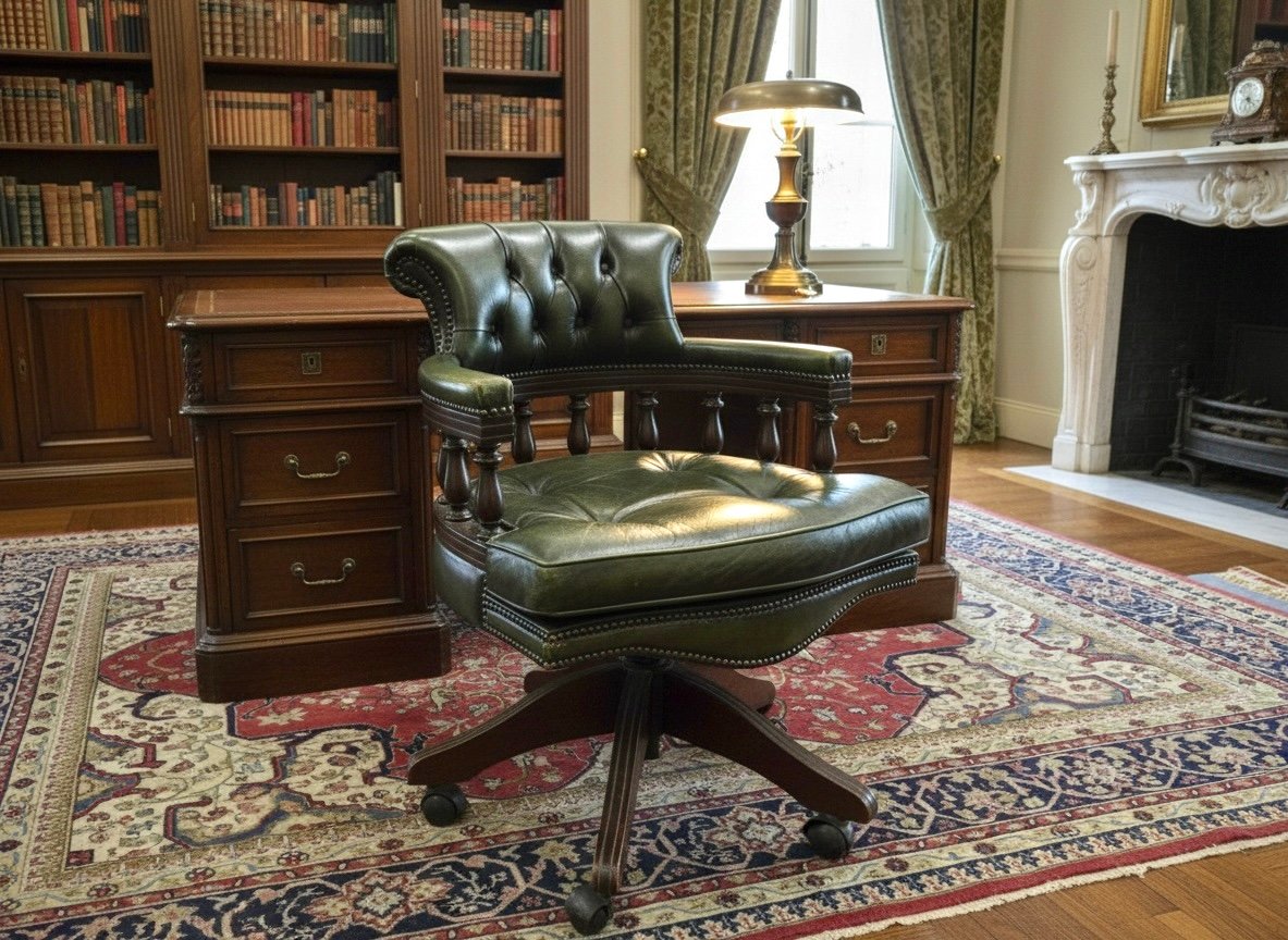 Poltrona da scrivania in pelle girevole