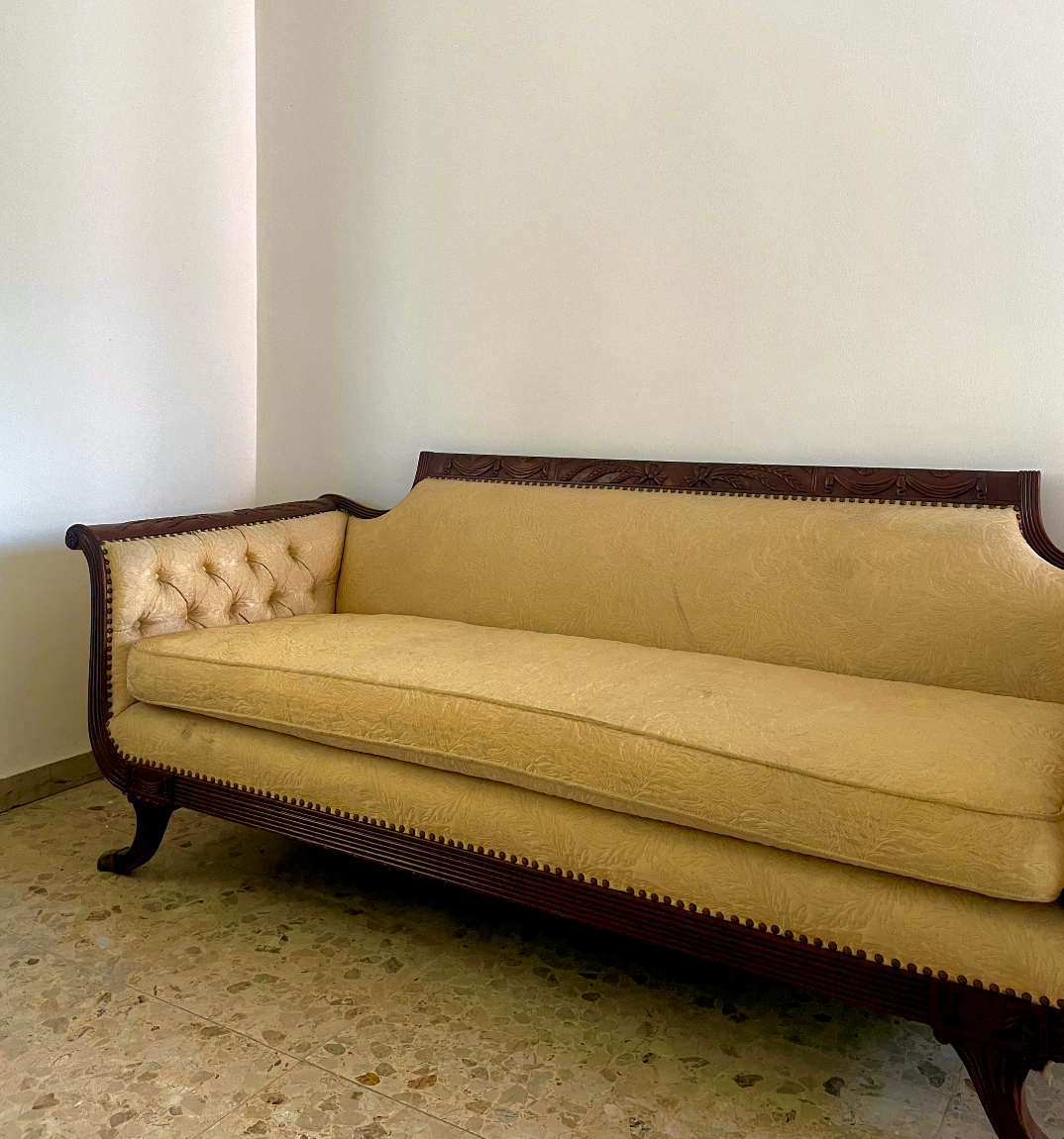 Divano in tessuto e mogano - 1880 c. - immagine 3