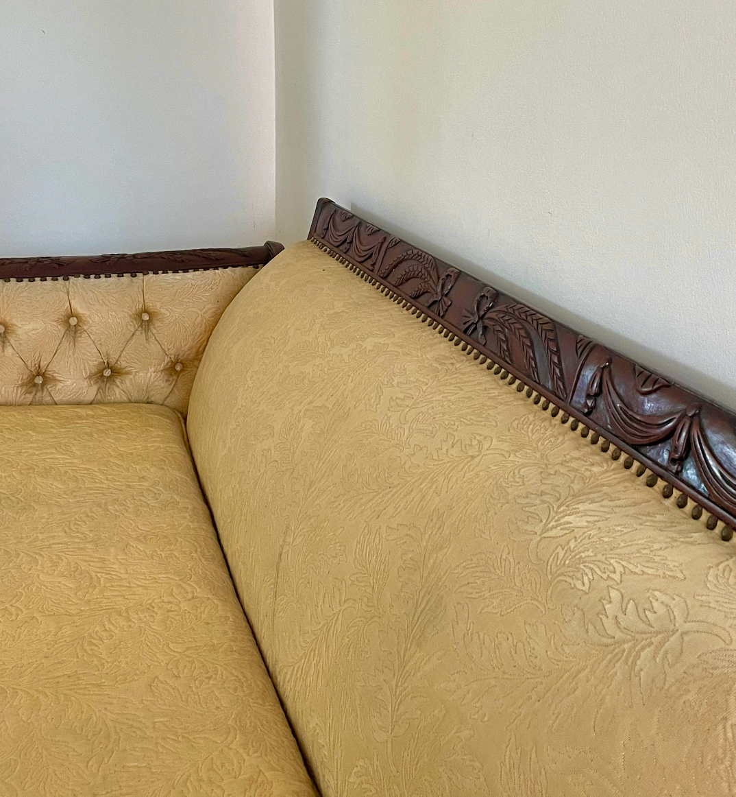 Divano in tessuto e mogano - 1880 c. - immagine 4