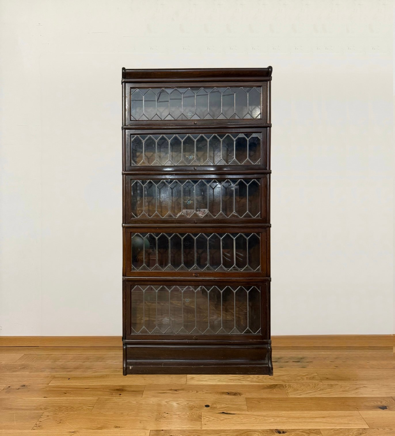 Libreria 5 moduli con vetri piombati - H 175 cm - immagine 2