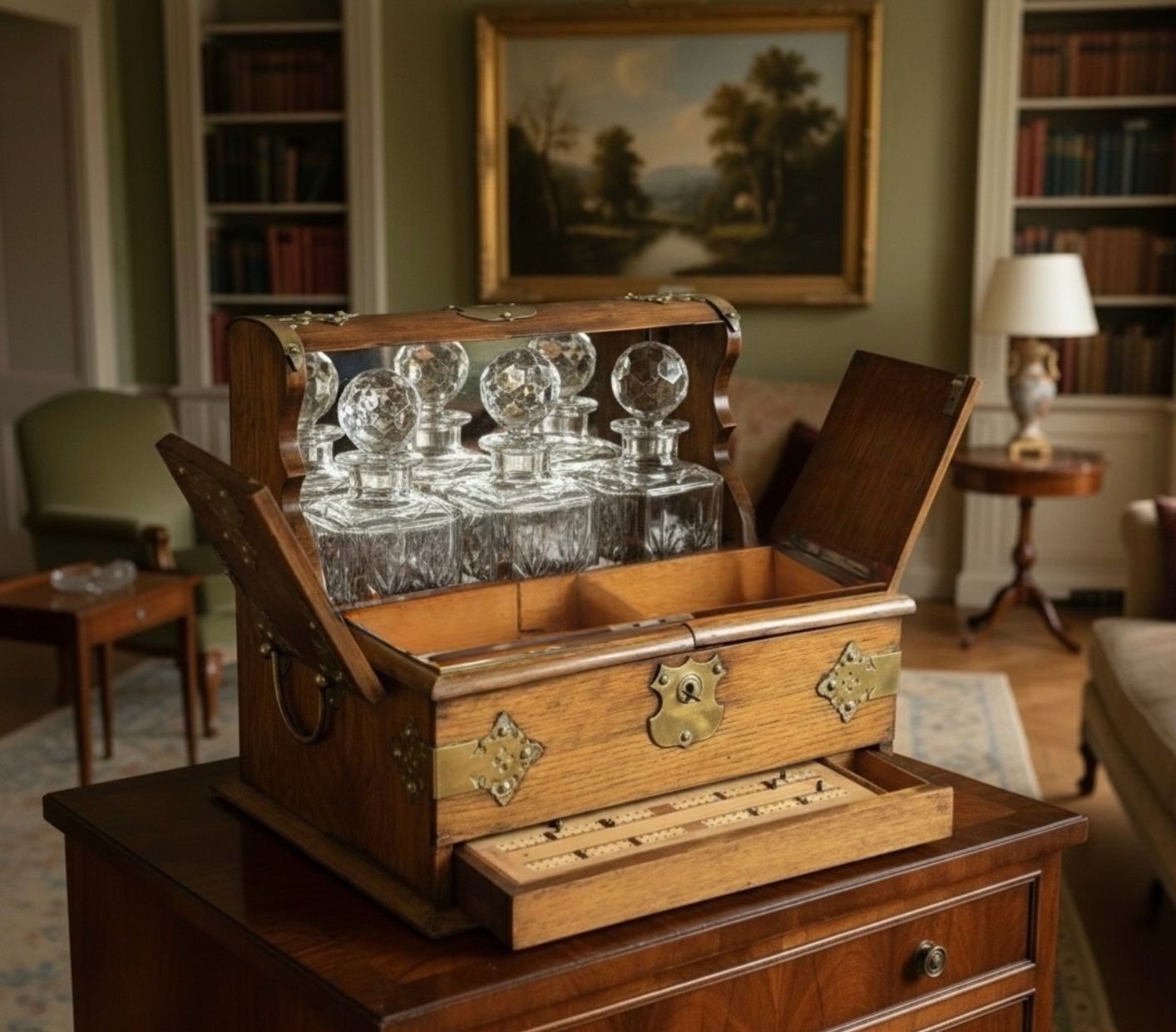 Tantalus da viaggio vittoriano - 1880 c.