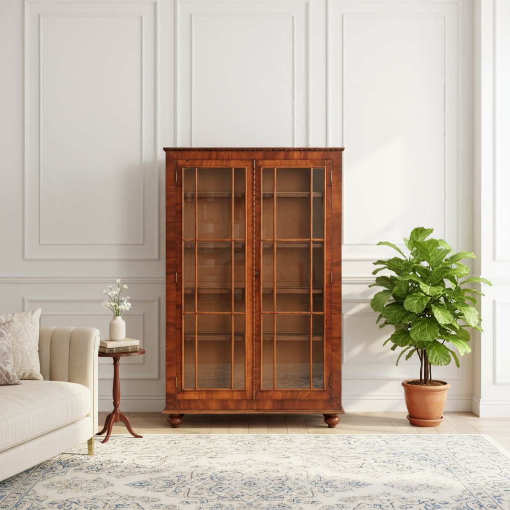 Vetrina in piuma di mogano - H 170 cm