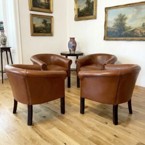 Set 4 poltrone in pelle