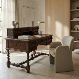 Scrivania intagliata - L 131 cm